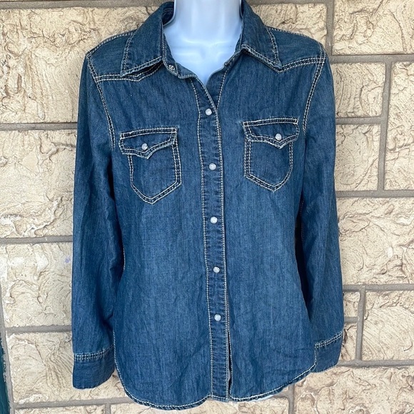 Denim Snap up Shirt - Picture 6 of 12